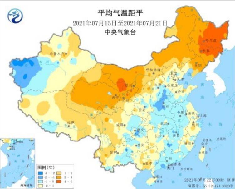 全国气温距平图图片